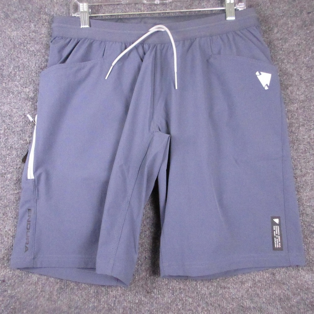 Endura Trailster Shorts Mens Medium Blue 9" Inseam Biker Elastic Waist Cycling